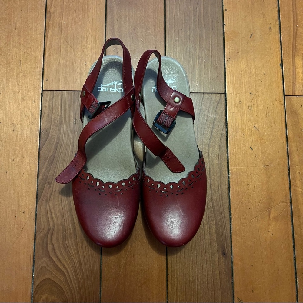 Dansko Red Marta Mary Jane Sandals 39